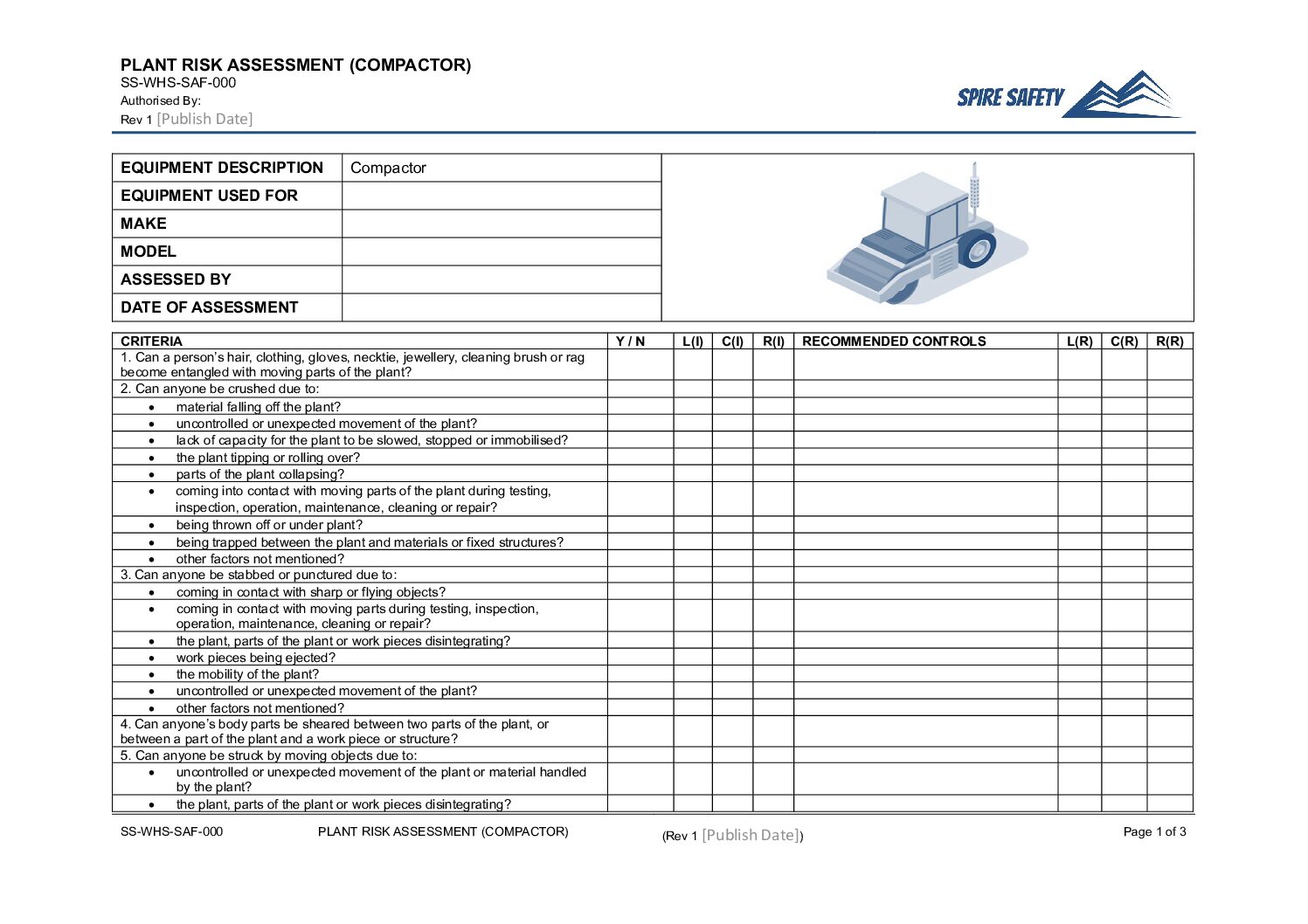 Free Compactor Risk Assessment Template image