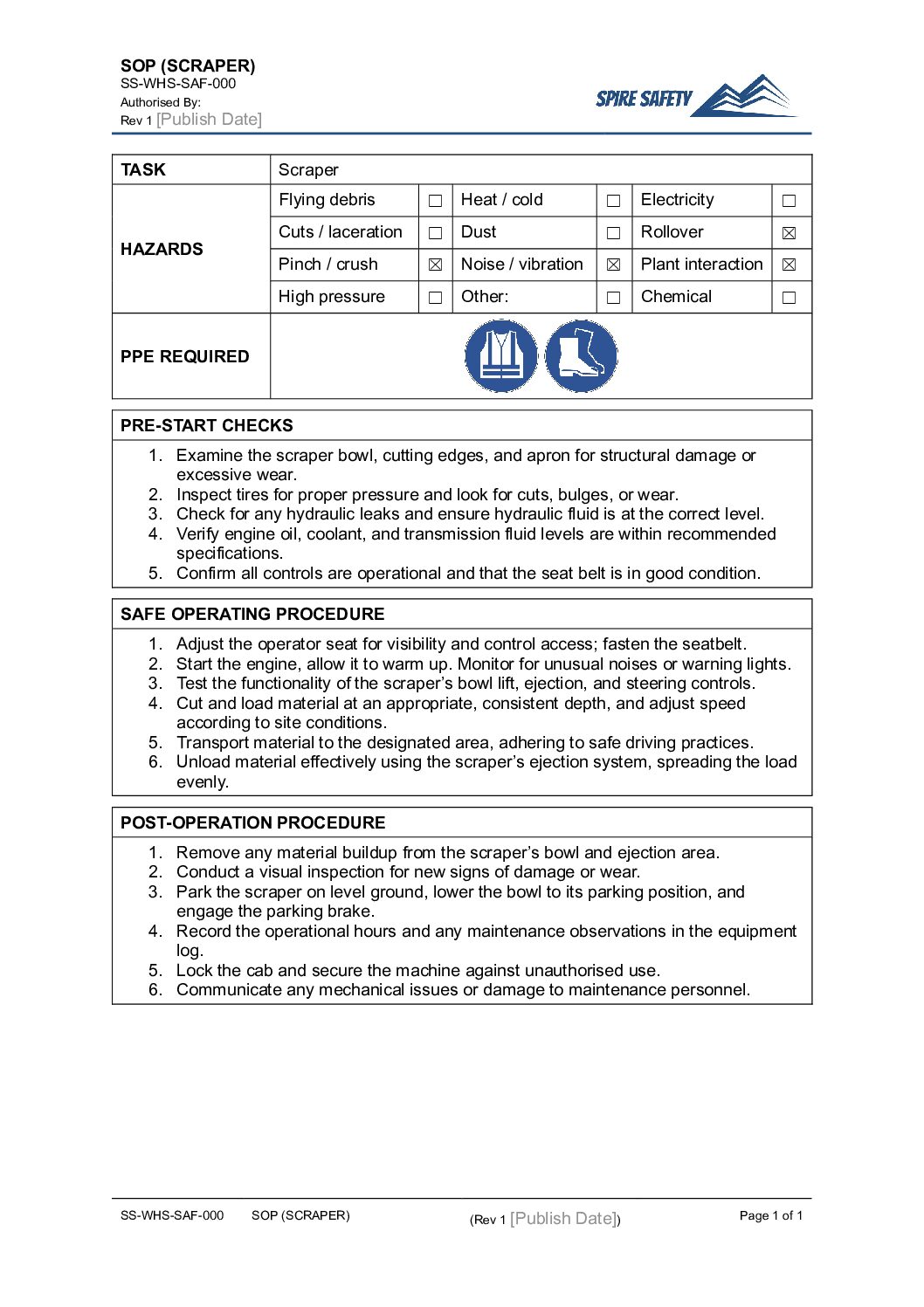 FREE Scraper SOP (Safe Operating Procedure) Template image