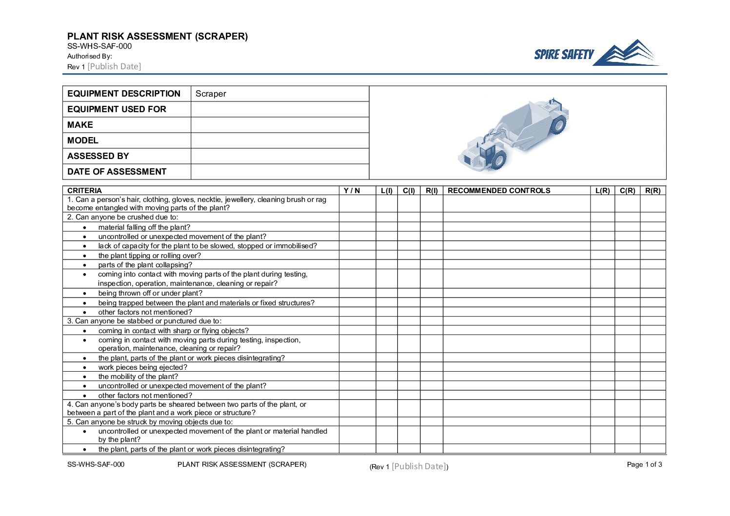 Free Scraper Risk Assessment Template image