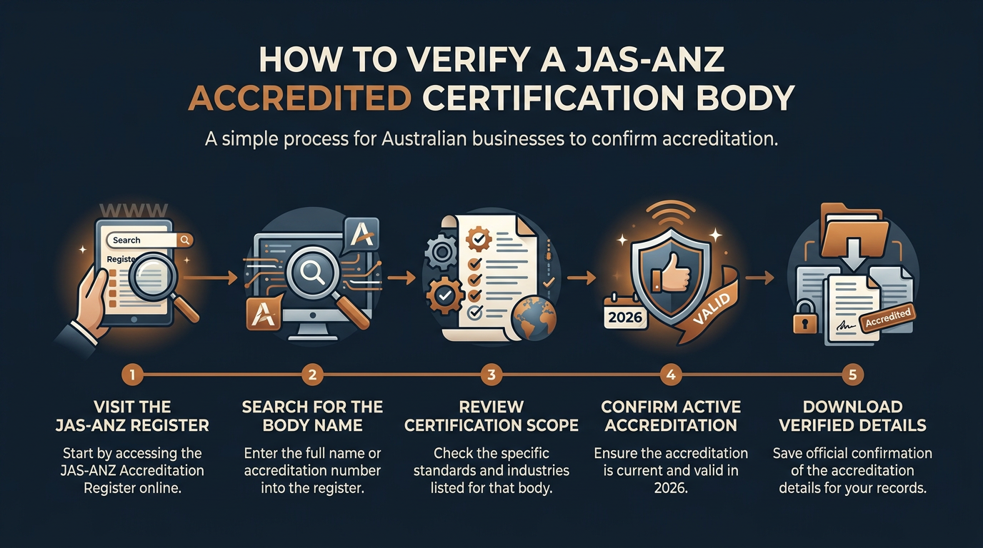 Verifying JAS-ANZ accreditation to select a certified body in Australia