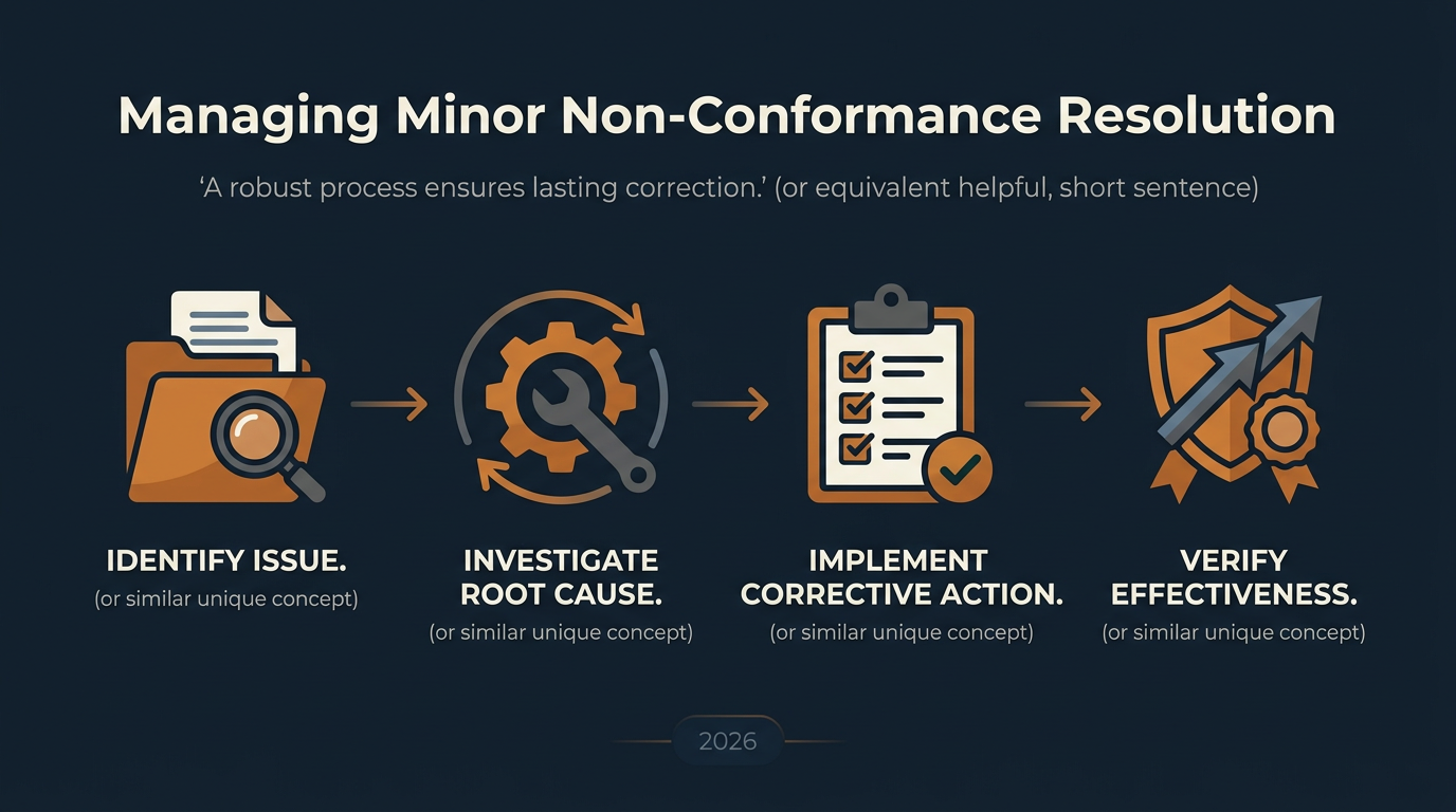 Flowchart illustrating the process for resolving minor ISO non-conformances effectively.