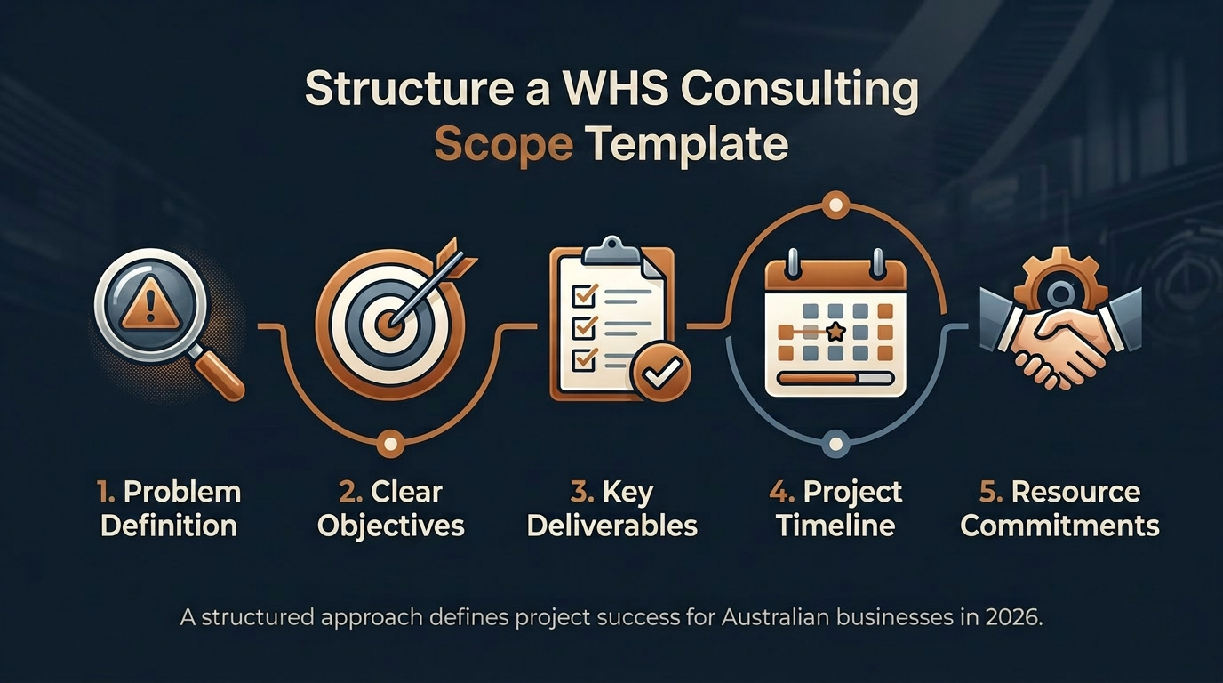 Example WHS consulting scope of work template structure for clear project definition.