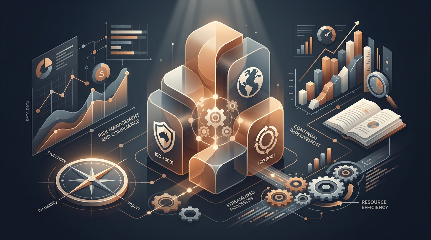 Unified ISO standards Australia: Core components of an integrated management system.