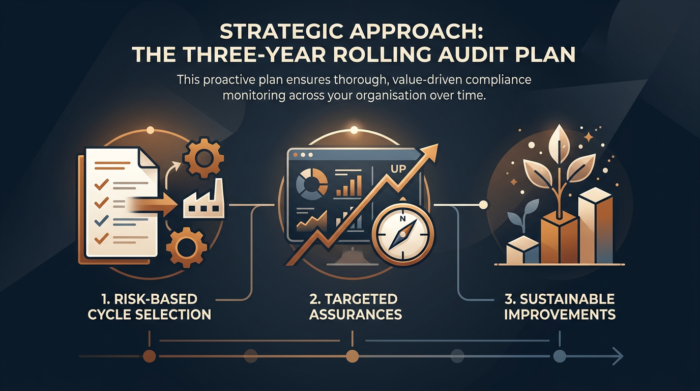 ISO 19011 internal audit programme design: value of a three-year rolling audit plan.