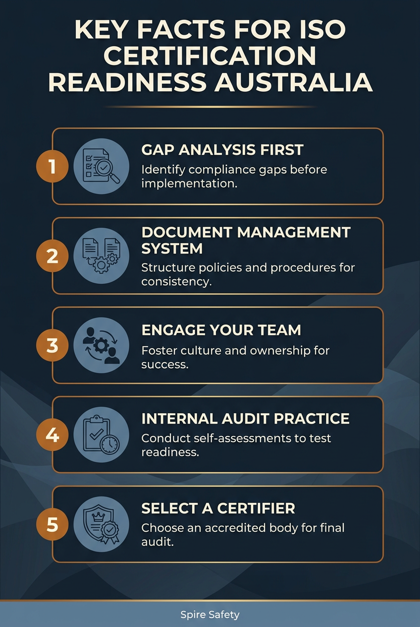 Uncover essential facts for ISO certification readiness in Australia and streamline your management system preparation.