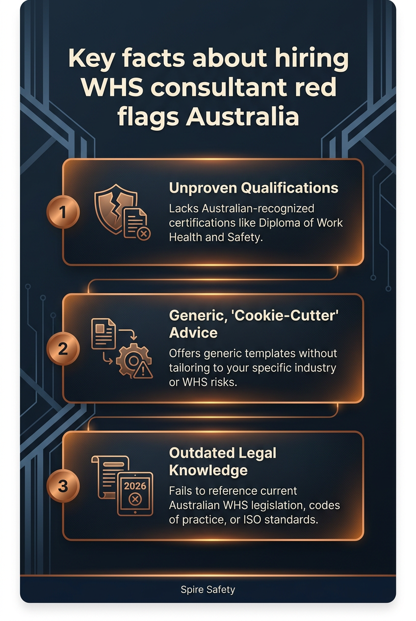 Spot the warning signs for a bad WHS consultant in Australia. Ensure your safety advisor is qualified and competent.