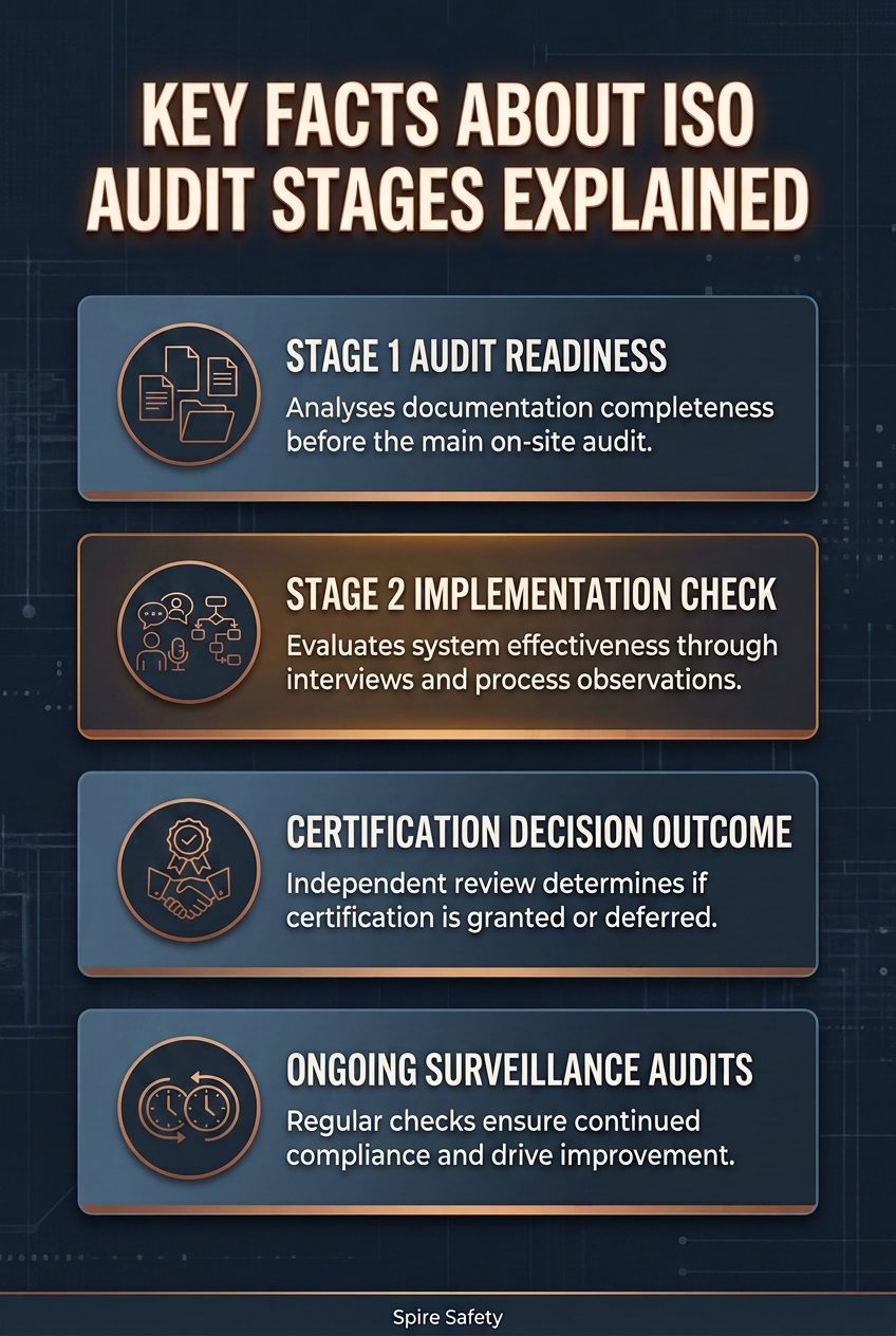 Understand the ISO certification process and key audit stages with our clear, visual explanation.
