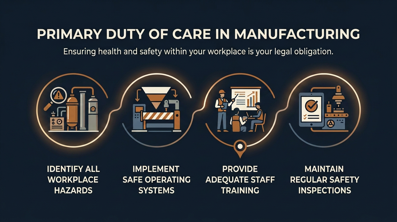 Primary Duty of Care in Manufacturing Manufacturing SMEs WHS: Primary Duty of Care explained for Australian businesses.