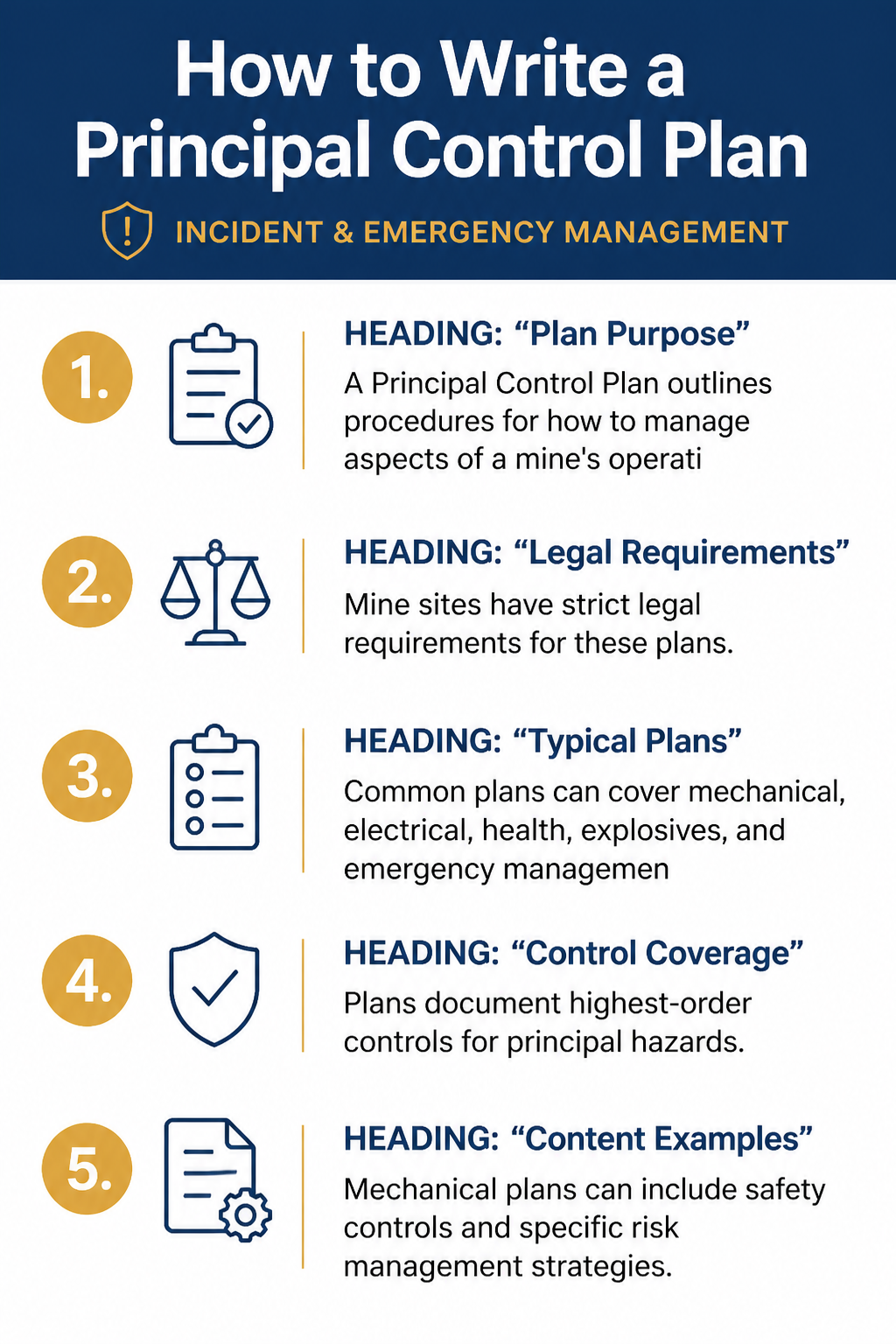 How to Write a Principal Control Plan infographic