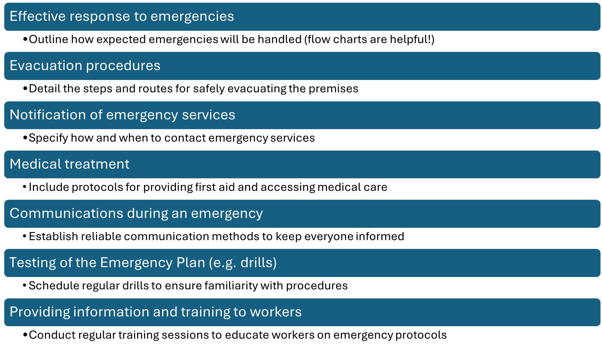 Emergency Plan Legal Requirements