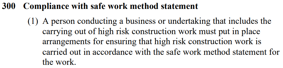 High Risk Construction Work s300