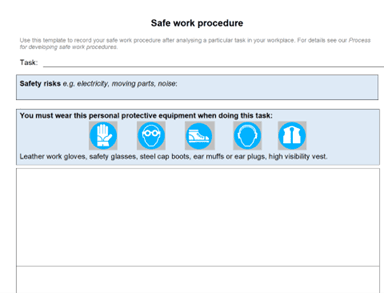 Safe Work Procedure