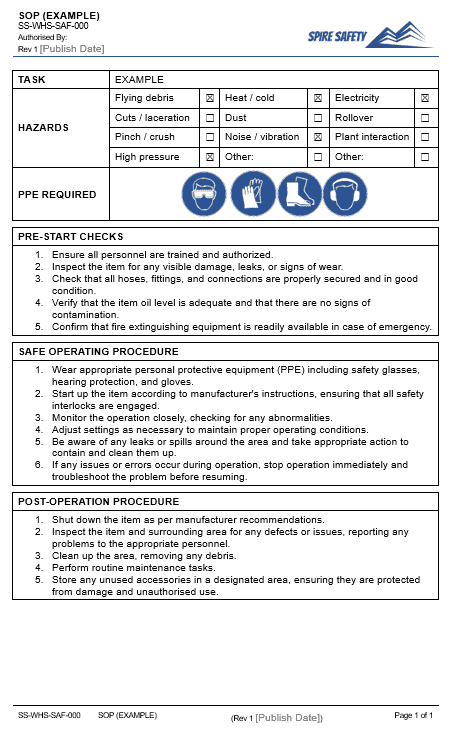 Plate Compactor SOP Example