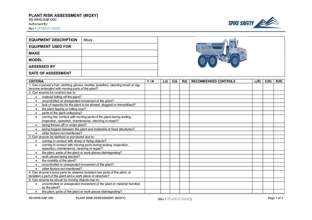 Free Moxy Risk Assessment Template image