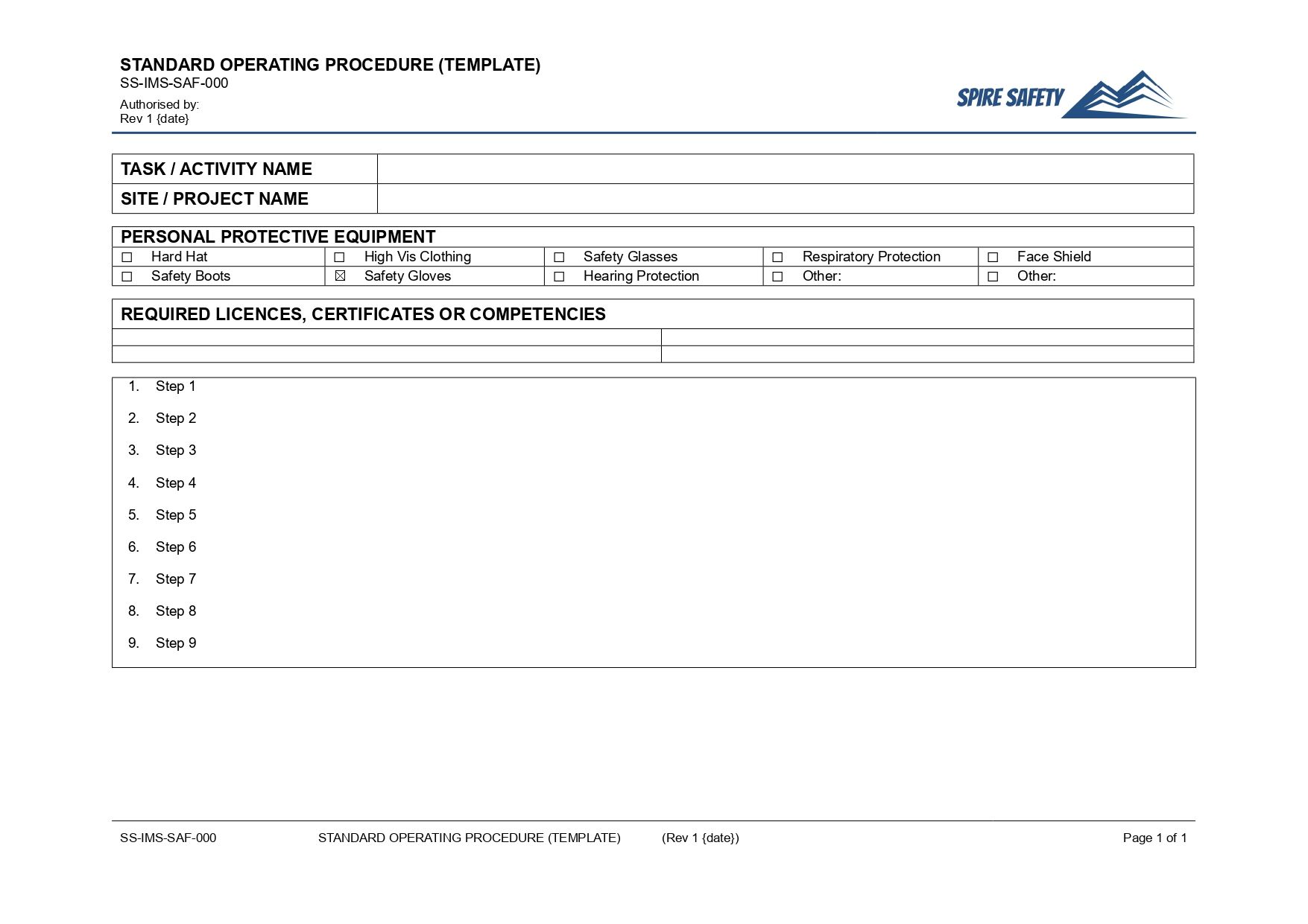Free Standard Operating Procedure (SOP) Template image