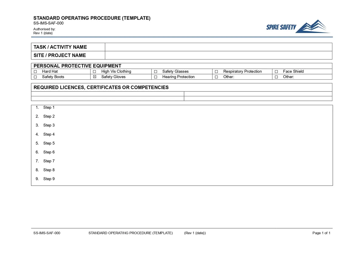Free Standard Operating Procedure (SOP) Template image