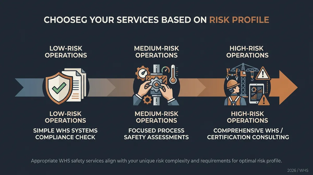 Australian WHS Risk Profile & Consulting Costs Choosing WHS consulting in Australia based on your risk profile and budget.