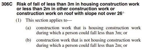 Working at Heights Regulations s(306C)