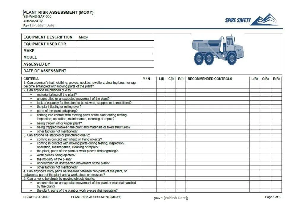 moxy risk assessment template
