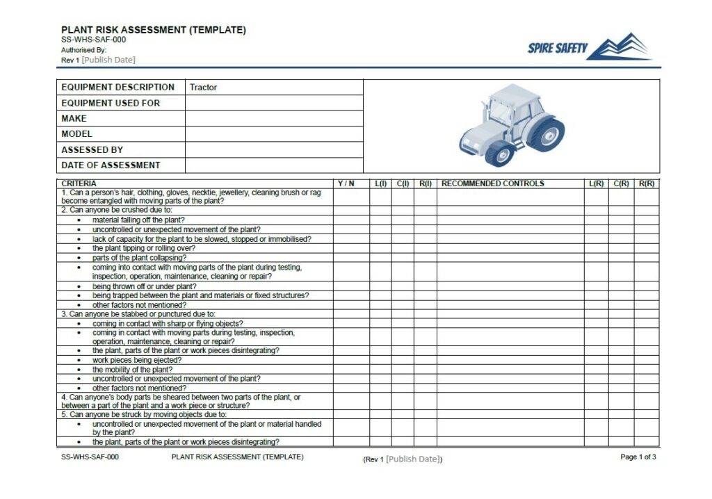 Free Compactor Risk Assessment Template | Spire Safety Consultants