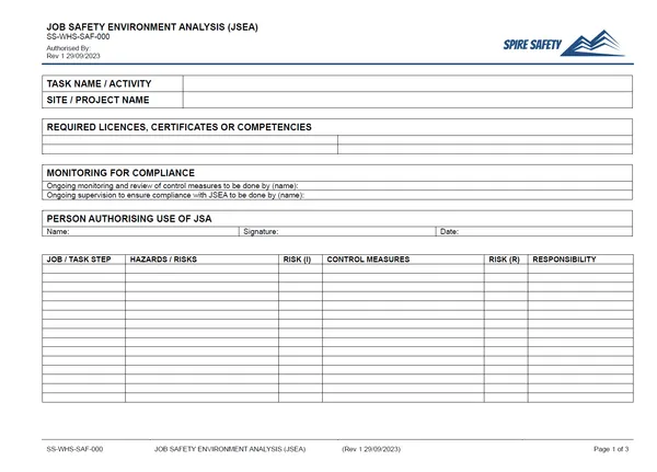 Whs Ttor Example Free WHS Induction Template | Spire Safety